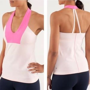 Lululemon Open Soul V Neck Pink Halter Tank Size 10